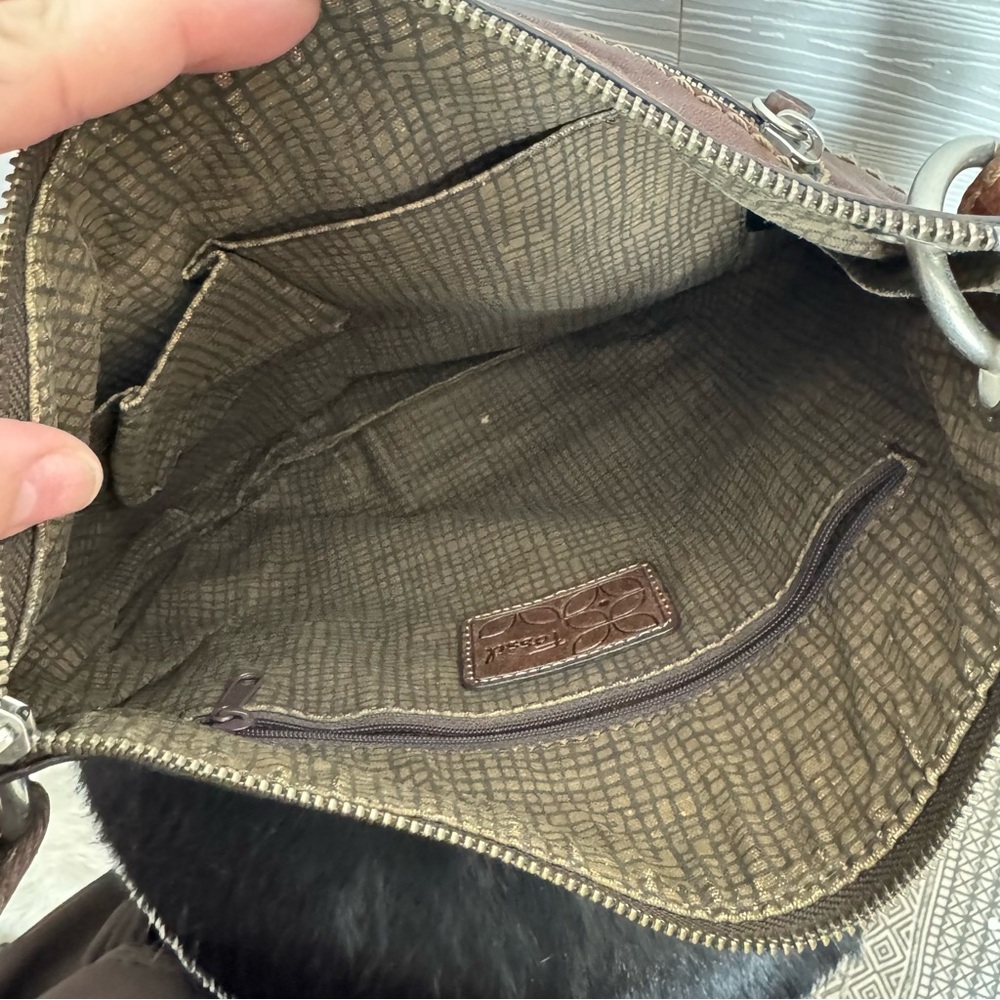 Fossil Brown Leather Crossbody Bag - Picture 8 of 8